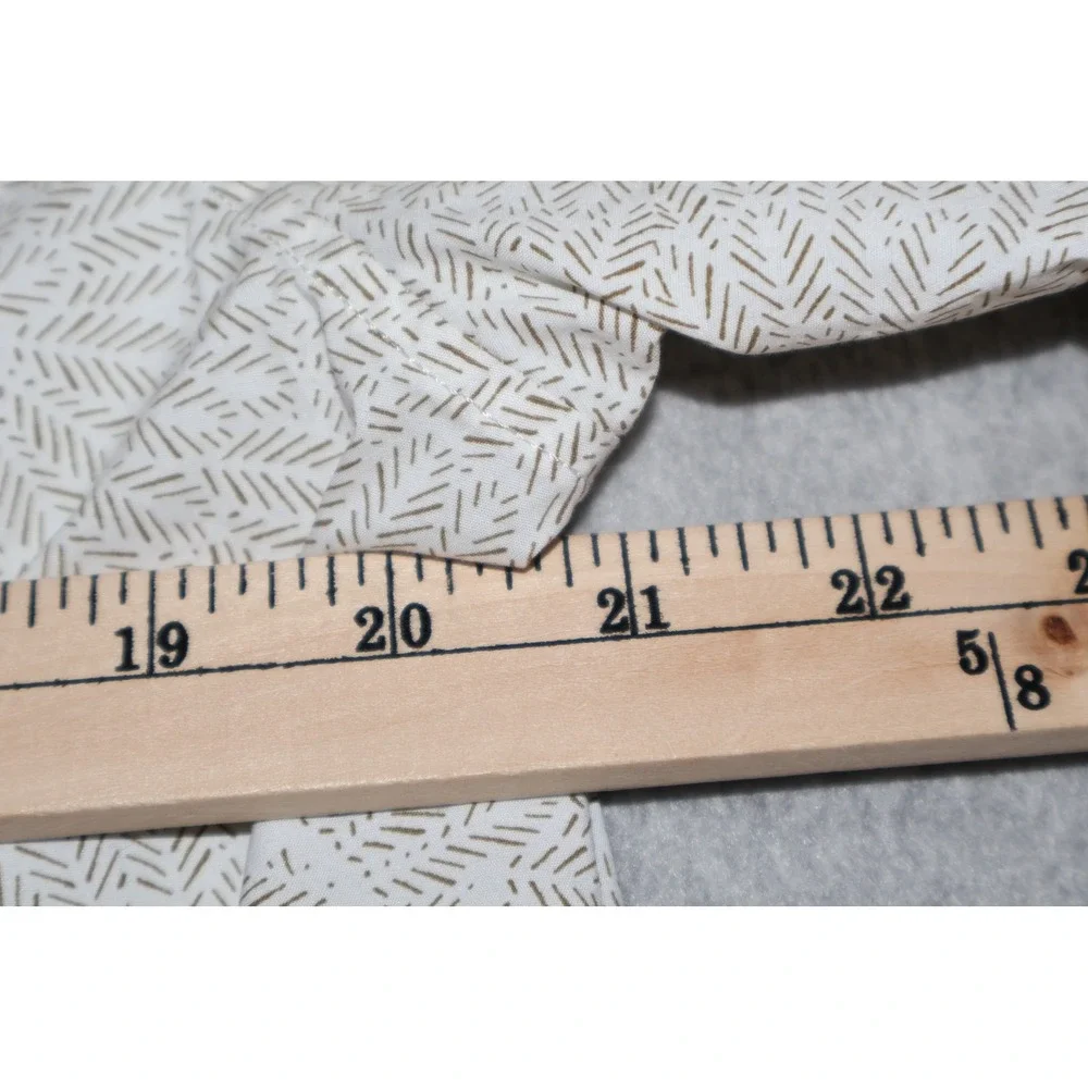 Banana Republic Dress Shirt Mens Large White Tan Geometric Floral Slim Flex Fit